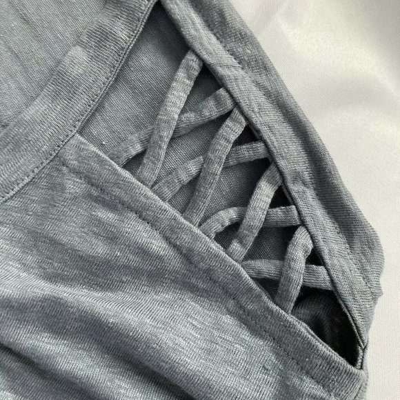 🦋 Chaser Womens Ribbed Med Shoulder cutout Gray - Picture 6 of 8